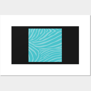 Two Tone Teal Zebra Print Posters and Art